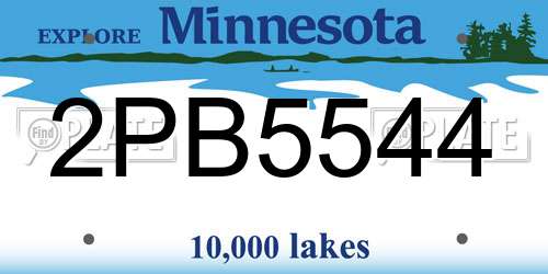 2PB5544 Minnesota License Plate
