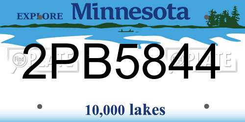 2PB5844 Minnesota License Plate