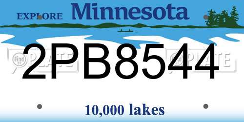 2PB8544 Minnesota License Plate