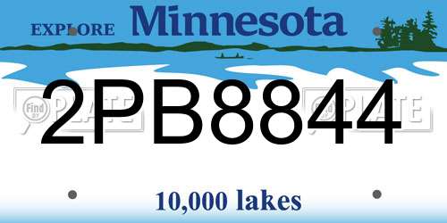 2PB8844 Minnesota License Plate