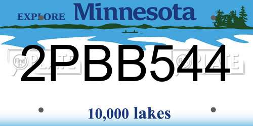 2PBB544 Minnesota License Plate