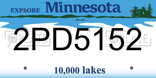 2PD5152 Minnesota License Plate