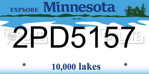 2PD5157 Minnesota License Plate