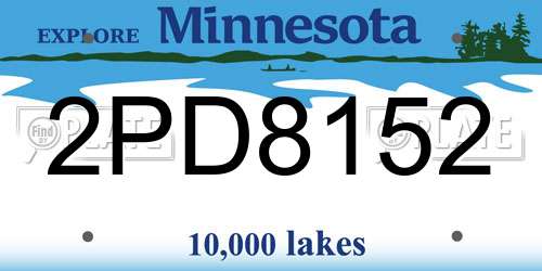 2PD8152 Minnesota License Plate