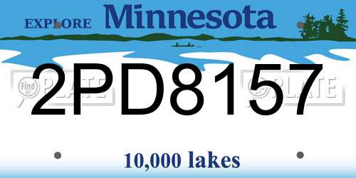 2PD8157 Minnesota License Plate