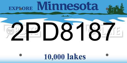 2PD8187 Minnesota License Plate