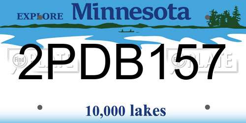 2PDB157 Minnesota License Plate