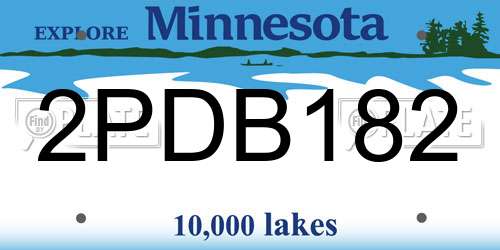 2PDB182 Minnesota License Plate
