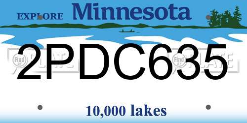 2PDC635 Minnesota License Plate