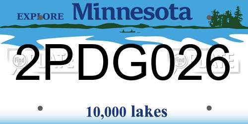2PDG026 Minnesota License Plate