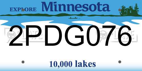 2PDG076 Minnesota License Plate