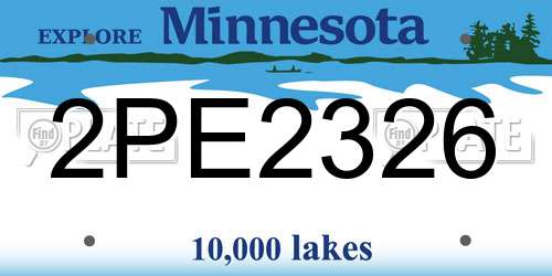 2PE2326 Minnesota License Plate
