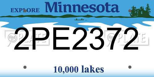 2PE2372 Minnesota License Plate