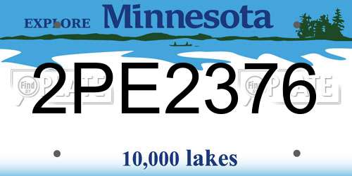 2PE2376 Minnesota License Plate