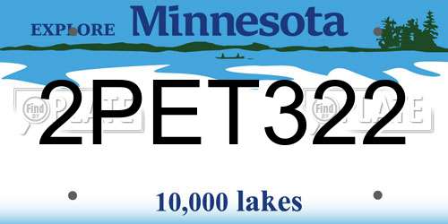 2PET322 Minnesota License Plate
