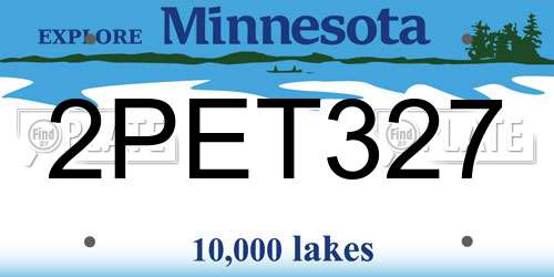 2PET327 Minnesota License Plate