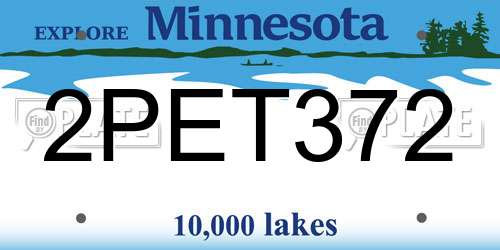 2PET372 Minnesota License Plate