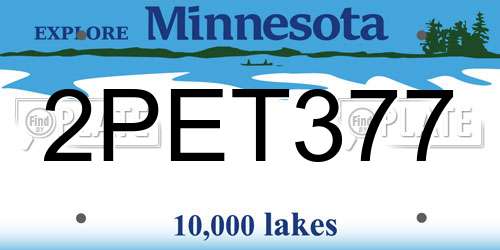 2PET377 Minnesota License Plate