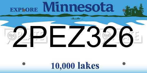 2PEZ326 Minnesota License Plate