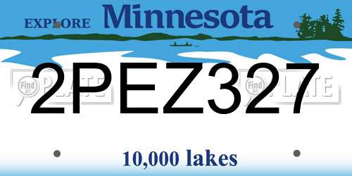 2PEZ327 Minnesota License Plate