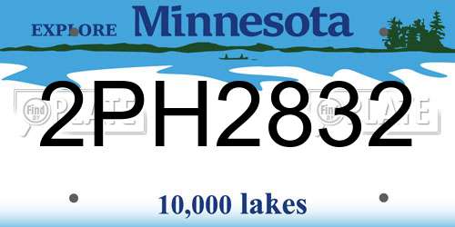 2PH2832 Minnesota License Plate