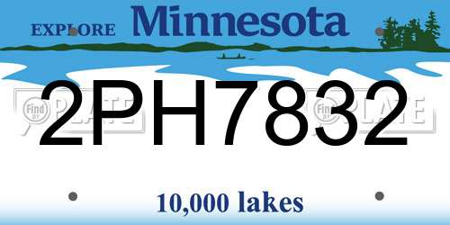 2PH7832 Minnesota License Plate