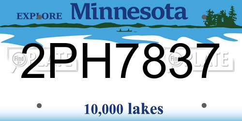 2PH7837 Minnesota License Plate