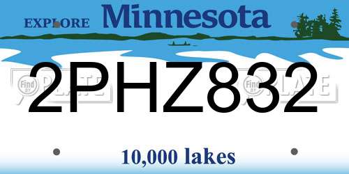 2PHZ832 Minnesota License Plate