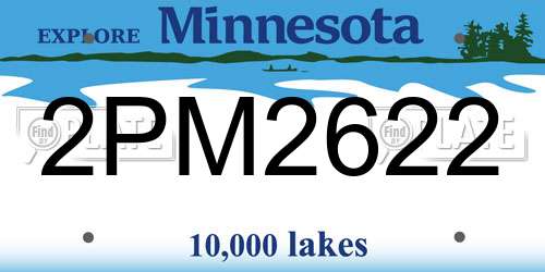 2PM2622 Minnesota License Plate