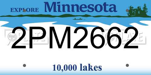 2PM2662 Minnesota License Plate