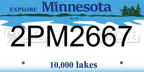 2PM2667 Minnesota License Plate