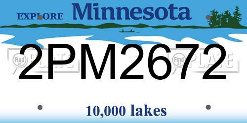 2PM2672 Minnesota License Plate