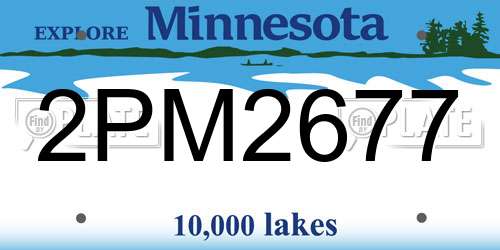2PM2677 Minnesota License Plate