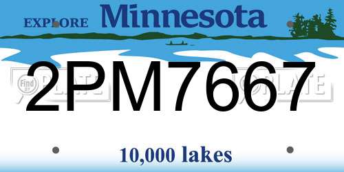 2PM7667 Minnesota License Plate