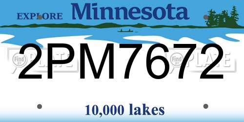 2PM7672 Minnesota License Plate