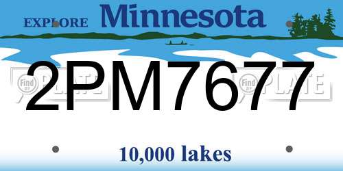 2PM7677 Minnesota License Plate