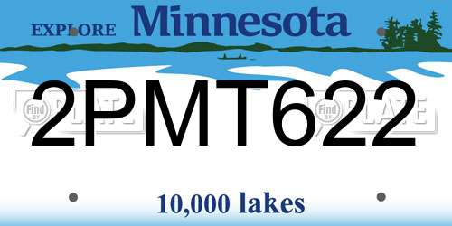 2PMT622 Minnesota License Plate