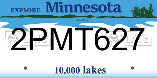 2PMT627 Minnesota License Plate