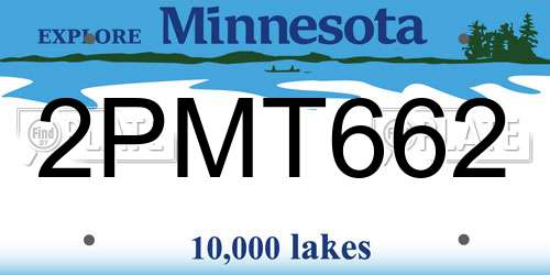 2PMT662 Minnesota License Plate