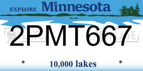 2PMT667 Minnesota License Plate