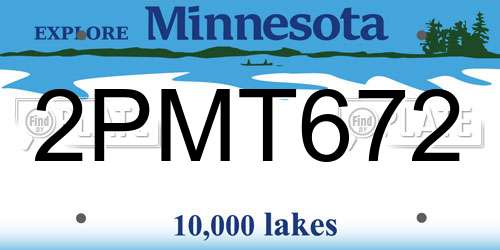 2PMT672 Minnesota License Plate