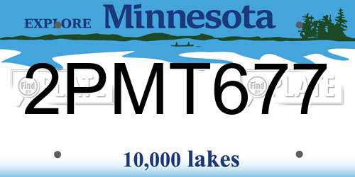 2PMT677 Minnesota License Plate