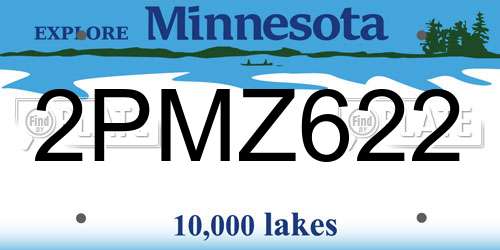2PMZ622 Minnesota License Plate