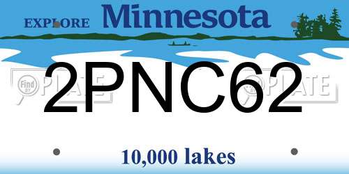 2PNC62 Minnesota License Plate