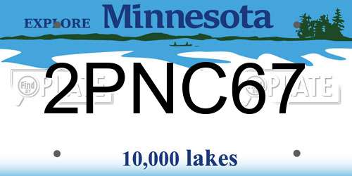 2PNC67 Minnesota License Plate