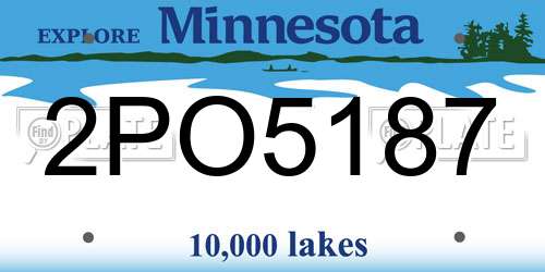 2PO5187 Minnesota License Plate