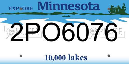 2PO6076 Minnesota License Plate