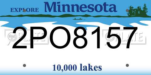 2PO8157 Minnesota License Plate