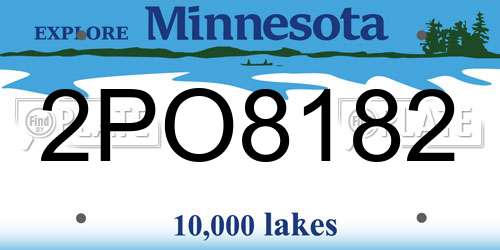 2PO8182 Minnesota License Plate