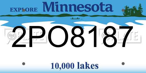 2PO8187 Minnesota License Plate